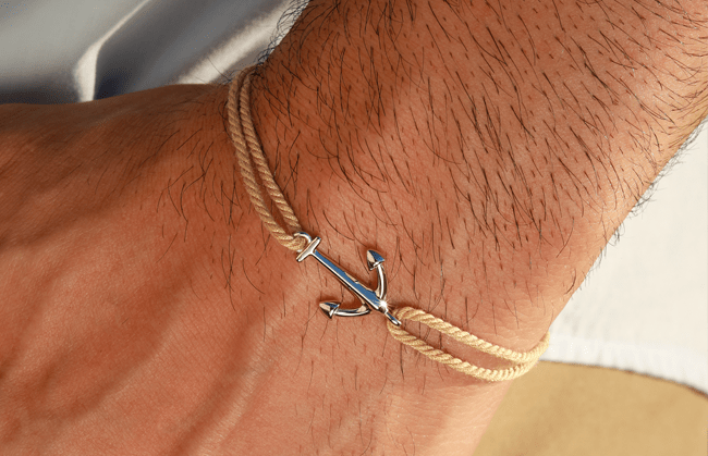 Nautical Anchor Bracelet in Canvas Rope Limited Run Water Watch Company