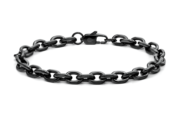 Crest Link Bracelet in Black Ink