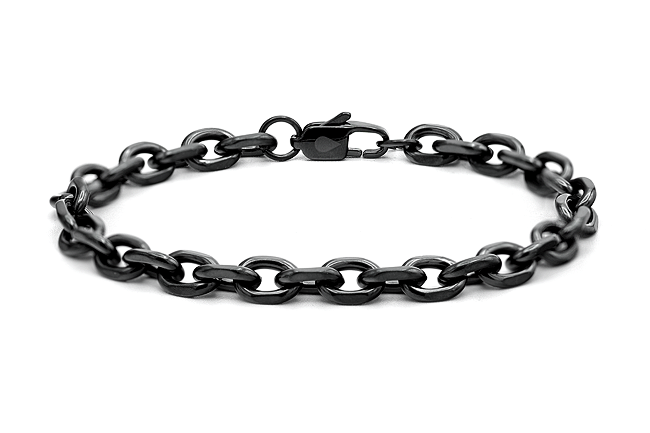 Crest Link Bracelet in Black Ink