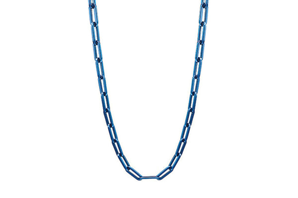 Panama Long Link Chain in Cobalt Blue