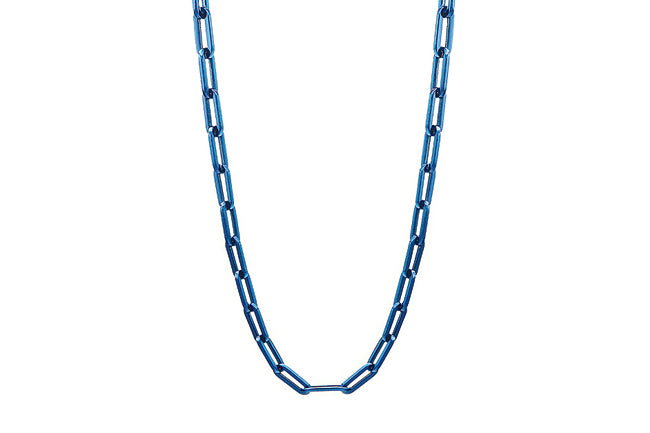 Panama Long Link Chain in Cobalt Blue