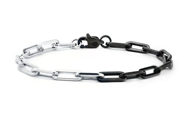 Panama Long Link Bracelet in Silver Eclipse