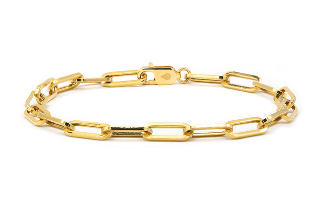 Panama Long Link Bracelet in Solid Gold