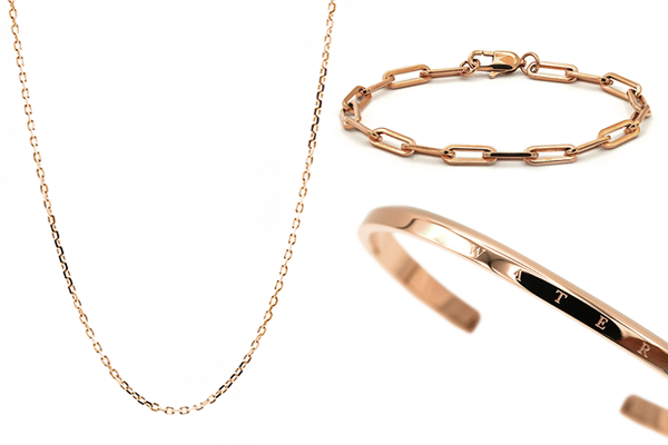 Panama, Cuff, Cable Chain Pack in Rose Gold