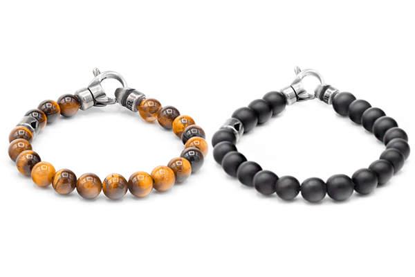 Tiger's Eye & Frosted Onyx Bracelet Pack – Water Watch Company