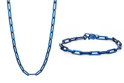 Panama Chain and Bracelet Pack in Cobalt Blue