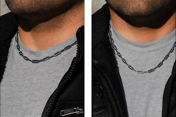 Panama Long Link Chain in Cobalt Blue